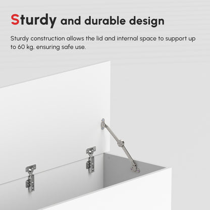 Storage Chest With Lid, 113L Storage Box White