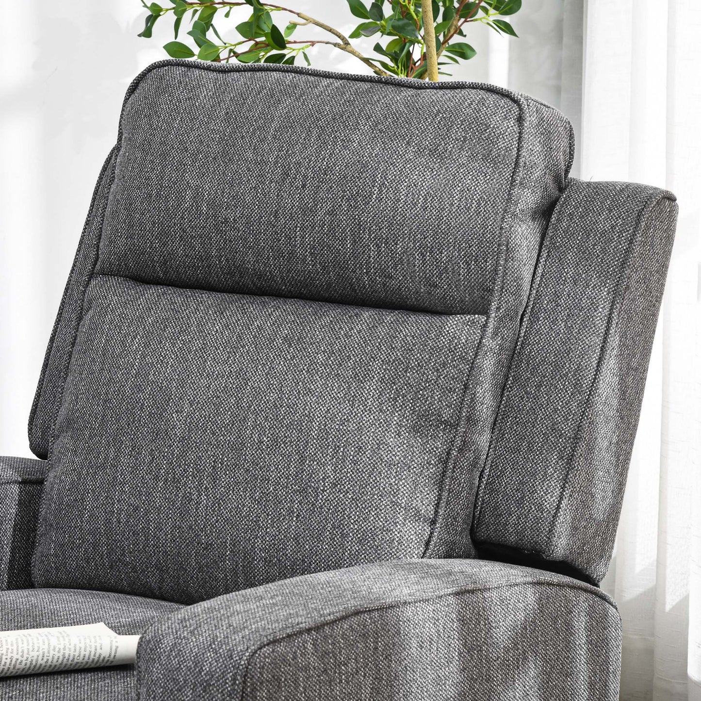 HOMCOM 150° Electric Reclining Chair, with USB port and Footrest - Charcoal Grey