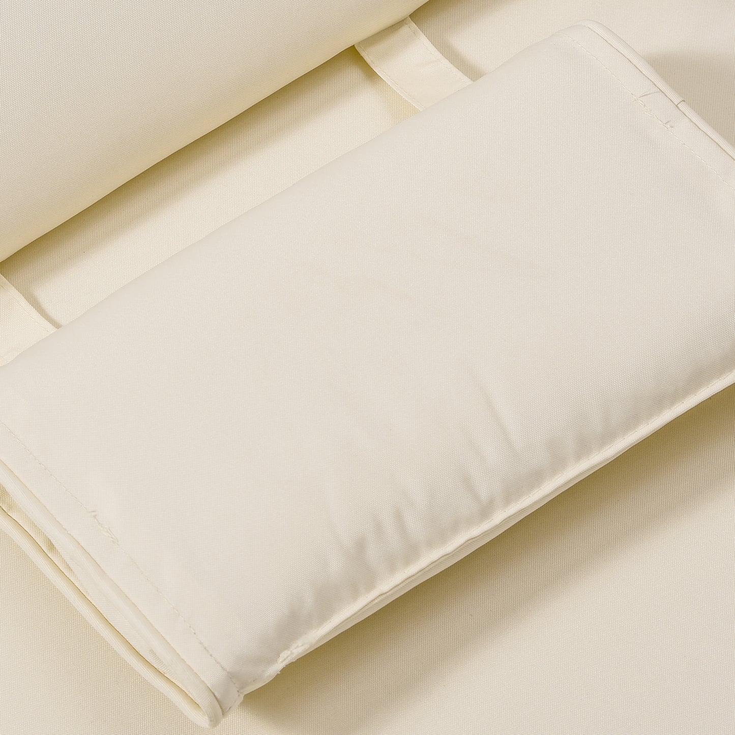 Outsunny Garden Sun Lounger Cushion Replacement Soft Sunbed Reclining Chair Relaxer Pad with Pillow, Cushion ONLY - Cream White