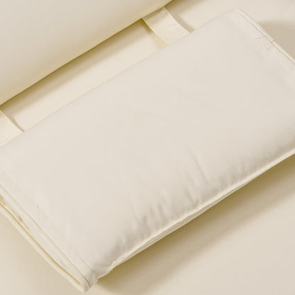 Outsunny Garden Sun Lounger Cushion Replacement Soft Sunbed Reclining Chair Relaxer Pad with Pillow, Cushion ONLY - Cream White