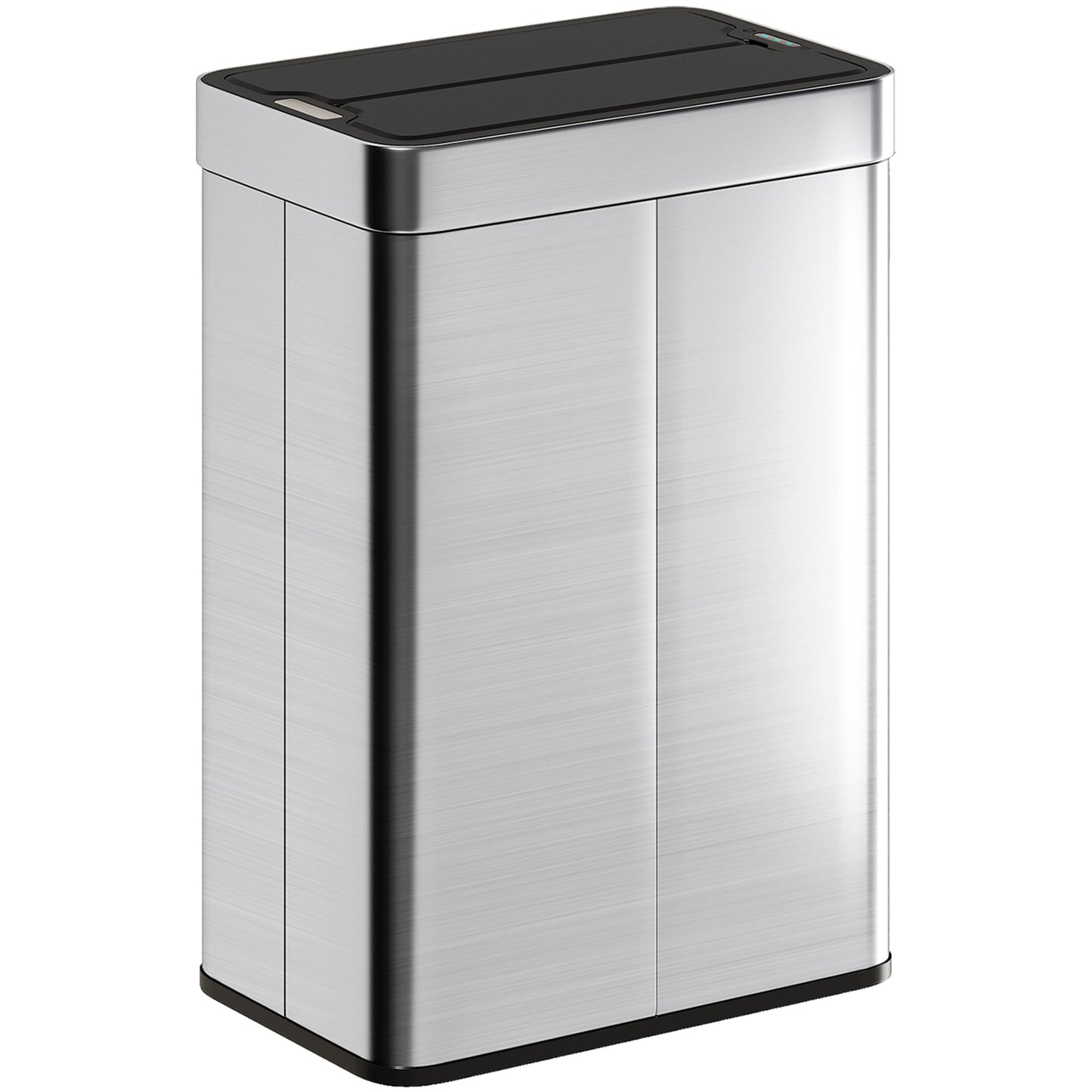HOMCOM 55L Sensor Bin, Large Automatic Touchless Rubbish Bin with Soft-Close Lid, Silver Tone