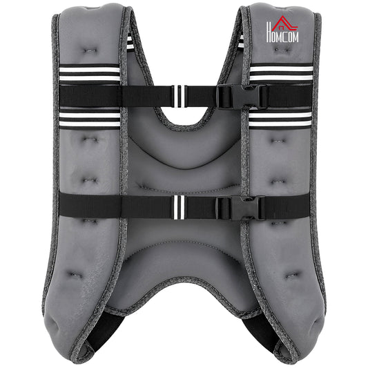 HOMCOM 5KG Weighted Vest, Running Weight Vest with Adjustable Strap, Convenient Pocket and Reflective Strips for Men and Women