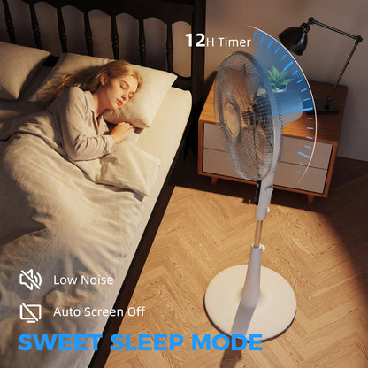 HOMCOM Three Mode Pedestal Fan, with Insect Repellant Box and LED Panel - White--ChewyGames-ChewyGames