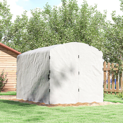 Outsunny Polytunnel Greenhouse Walk-in Grow House with UV-resistant PE Cover, Door and Galvanised Steel Frame, 3 x 2 x 2m, White