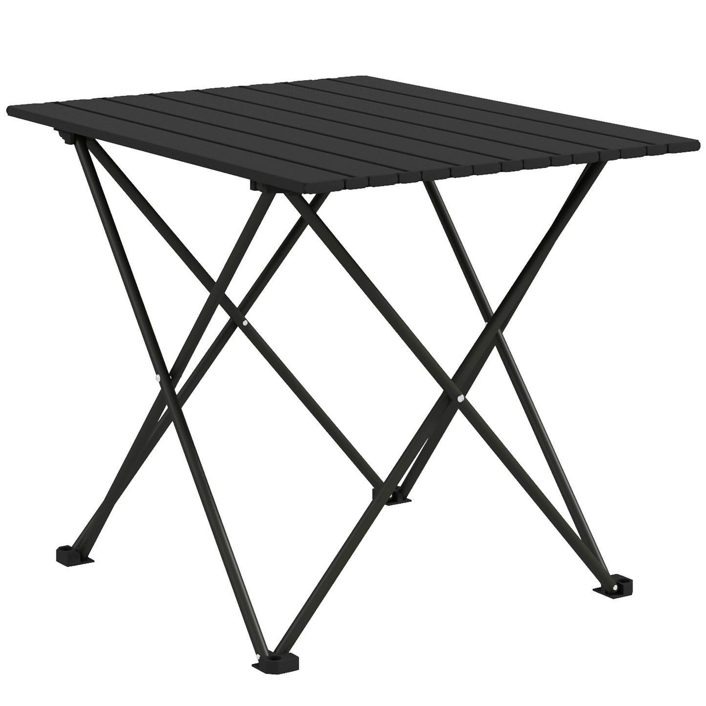 Outsunny Folding Camping Table, Lightweight Metal Picnic Table with Carry Bag, Foldable Table for Outdoor Camping, Picnic, Hiking, BBQ, Fishing, Black--ChewyGames-ChewyGames