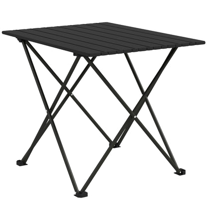 Outsunny Folding Camping Table, Lightweight Metal Picnic Table with Carry Bag, Foldable Table for Outdoor Camping, Picnic, Hiking, BBQ, Fishing, Black--ChewyGames-ChewyGames