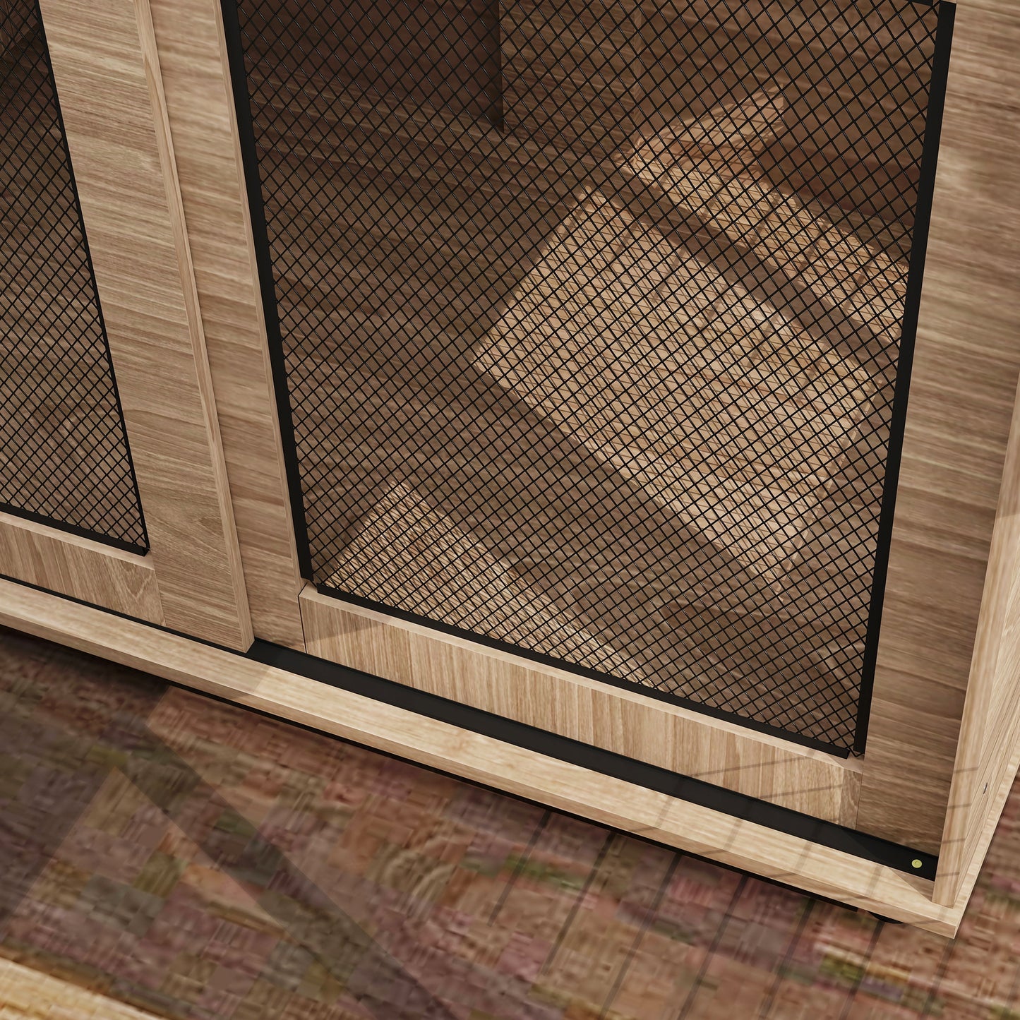 PawHut Dog Crate Furniture with Sliding Door for Medium Dogs, Brown