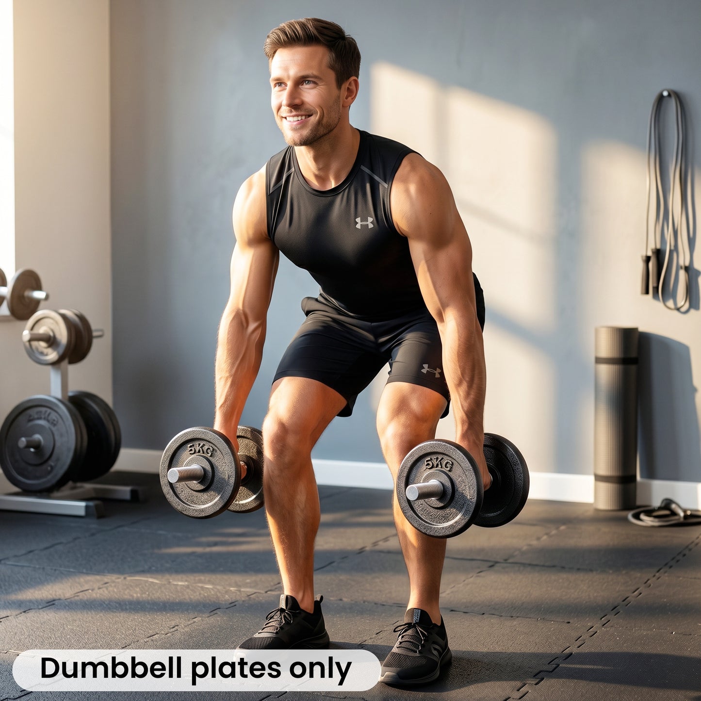 SPORTNOW Weight Plates Set, 1"/2.5cm Weight Disc Pair, 4 x 5kg Metal Dumbbell/Barbell Plates for Home Gym