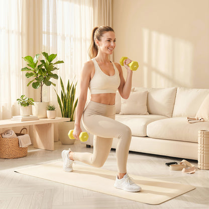 SPORTNOW 2 x 1kg Hexagonal Dumbbells Weights Set with Non-Slip Grip for Home Gym Workout, Yellow