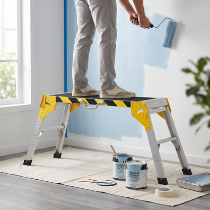 HOMCOM Work Bench, Foldable Aluminium Alloy Tool Stand with Handle, Non Slip, 150 kg, 110 x 32 x 50 cm