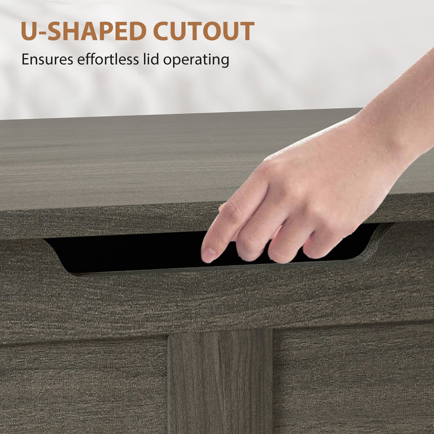 HOMCOM 100L Home Storage Box, with Safety Hinges - Charcoal Grey--ChewyGames-ChewyGames