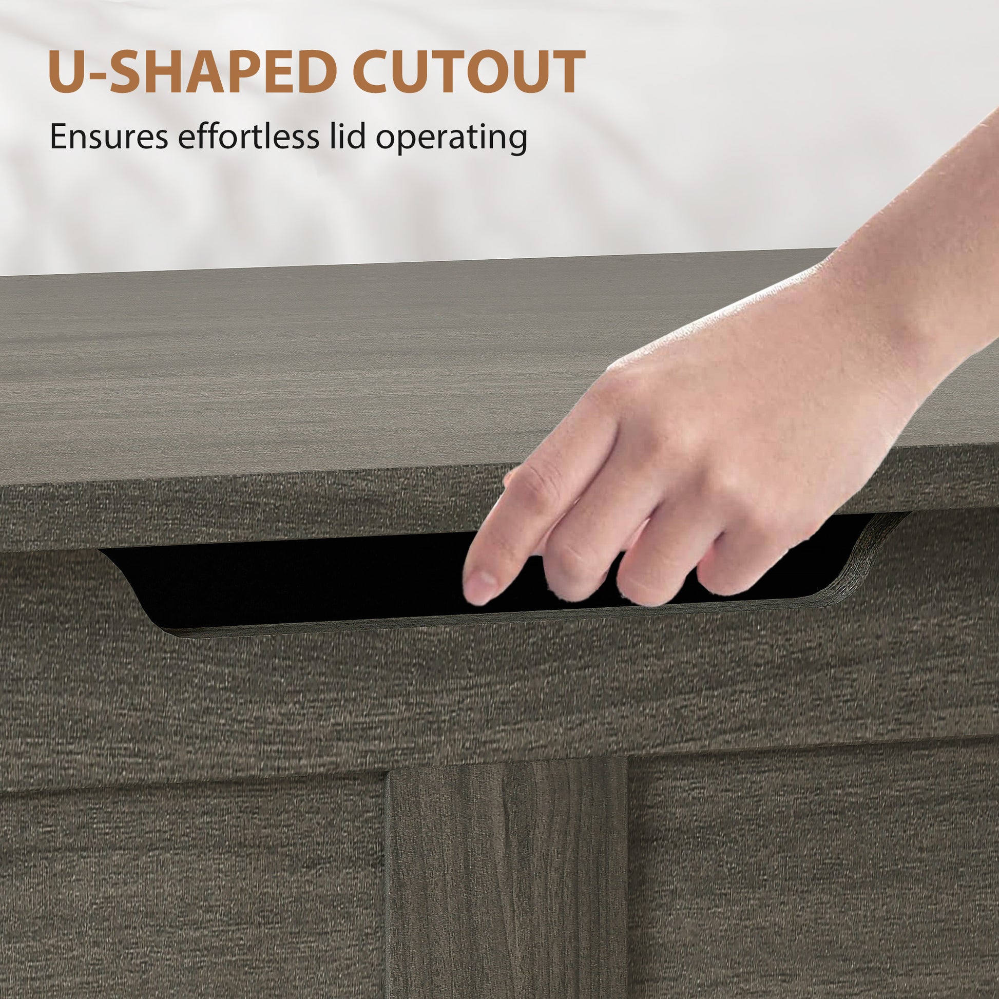 HOMCOM 100L Home Storage Box, with Safety Hinges - Charcoal Grey--ChewyGames-ChewyGames