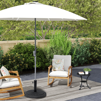 Outsunny 14kg Round Cement Parasol Base Umbrella Weight Stand Holder Fits Φ35mm,Φ38mm,Φ48mm Pole for Patio Outdoor Garden - Black