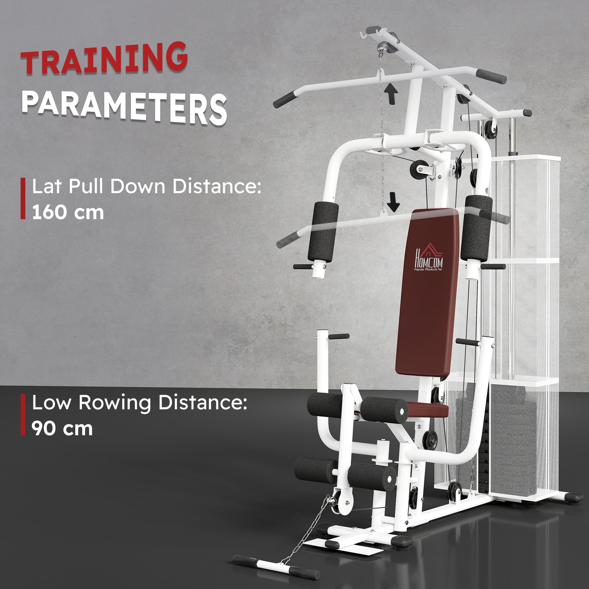 HOMCOM Home Multi Gym Large Multifunction Sturdy Strength Training Machine for Home Workout, White--ChewyGames-ChewyGames