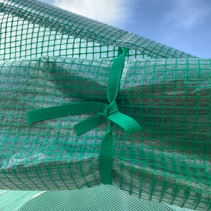 Outsunny Walk-in Polytunnel Garden Greenhouse, Outdoor Mesh Door Greenhouse with PE Cover and 6 Windows, 3.5 x 3 x 2m, Green