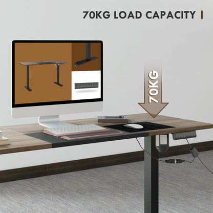 72-116cm Adjustable Electric Sit to Standing Desk with LED Display - Wood Black