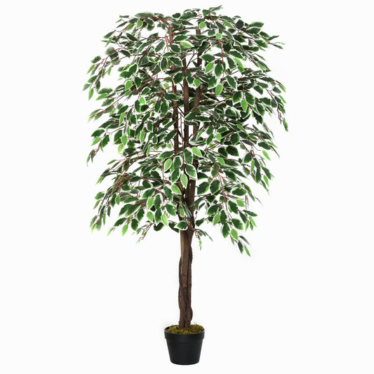 Outsunny Artificial Plant in Pot, Fake Plant for Home Indoor Decor, 160cm, Green