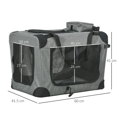 PawHut Oxford Fabric Folding Pet Carrier Bag Grey--ChewyGames-ChewyGames