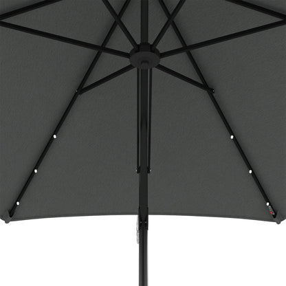 Outsunny 3(m) Solar LED Cantilever Parasol - Dark Grey