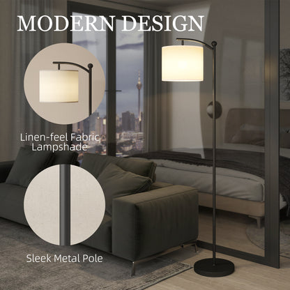HOMCOM LED Floor Lamp with Remote Control - Black