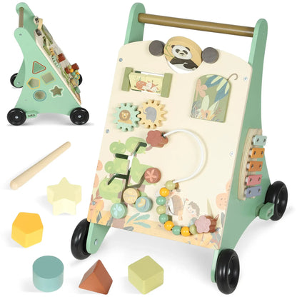 AIYAPLAY Wooden Baby Walker with Speed Control, Montessori-Inspired Centre