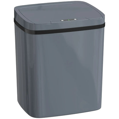HOMCOM 15L Touchless Sensor Bin Automatic Kitchen Bathroom Rubbish Bin Grey