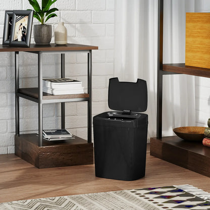 HOMCOM 15L Touchless Sensor Bin Automatic Kitchen Bathroom Rubbish Bin Black