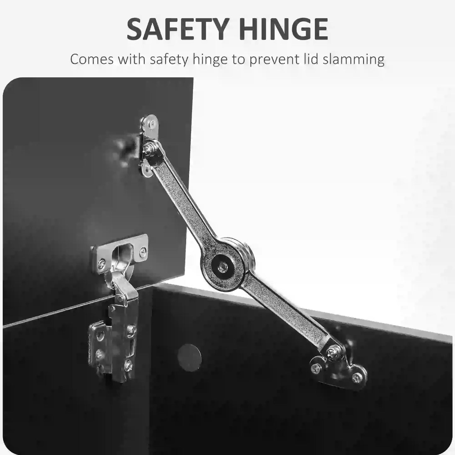 Storage Chest With Lid, 113L Storage Box Black