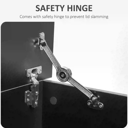 Storage Chest With Lid, 113L Storage Box Black