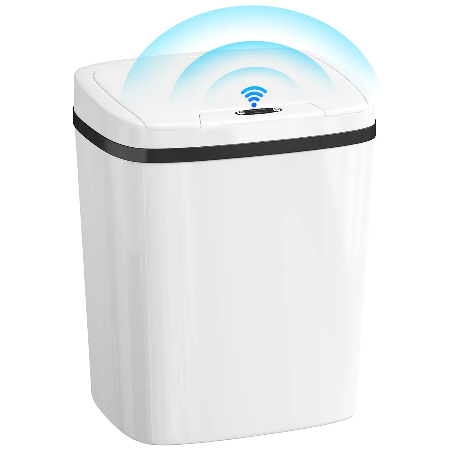 HOMCOM 15L Touchless Sensor Bin Automatic Kitchen Bathroom Rubbish Bin White