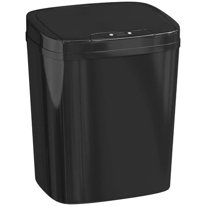 HOMCOM 15L Touchless Sensor Bin Automatic Kitchen Bathroom Rubbish Bin Black