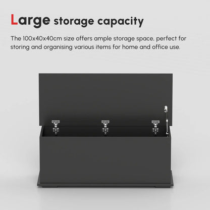 Storage Chest With Lid, 113L Storage Box Black