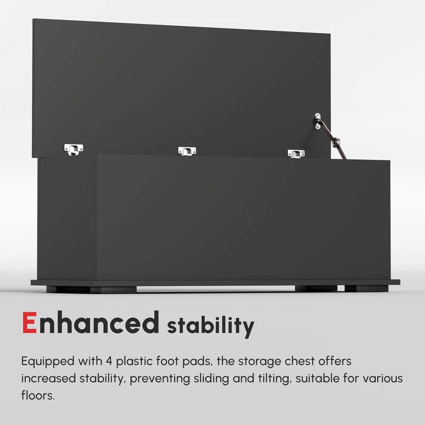 Storage Chest With Lid, 113L Storage Box Black