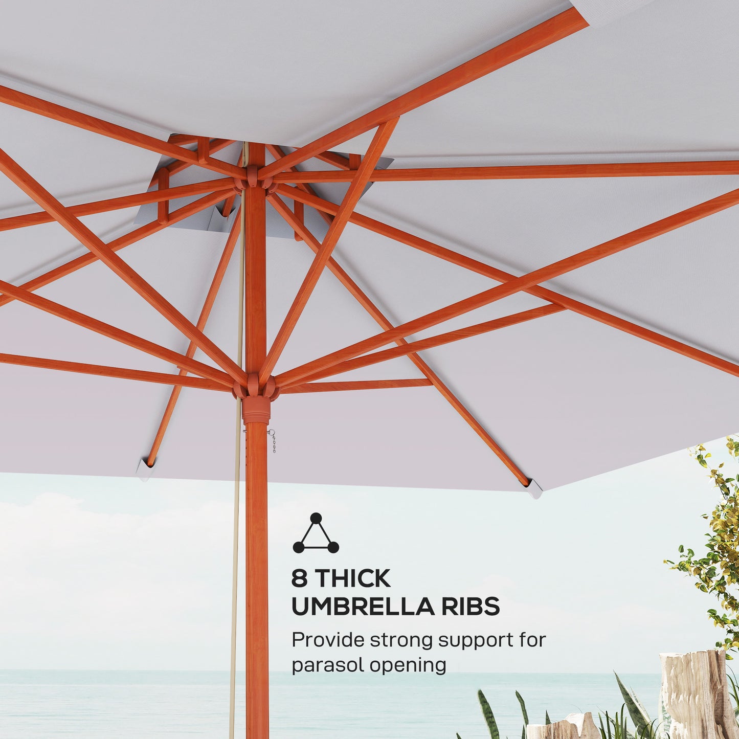 Outsunny 3 m Square Garden Parasol - Grey