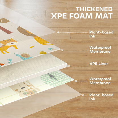 AIYAPLAY Baby Play Mat, Double Sideded Foldable Kids Crawling Mat, Reversible & Waterproof, Animal--ChewyGames-ChewyGames