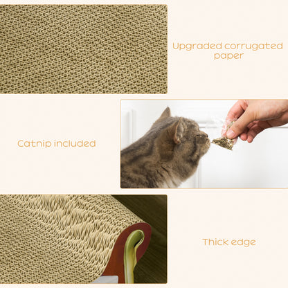 PawHut Cat Cardboard Scratcher, Lounge Sofa Bed with Catnip, 58 x 29.5 x 29cm--ChewyGames-ChewyGames