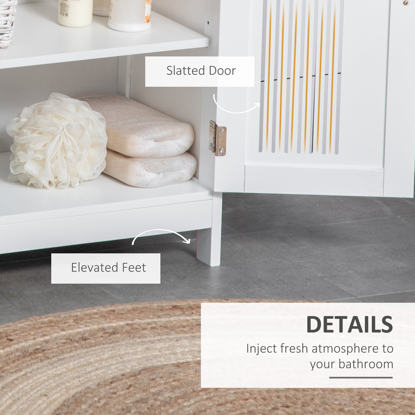 kleankin Modern Bathroom Floor Cabinet - White--ChewyGames-ChewyGames