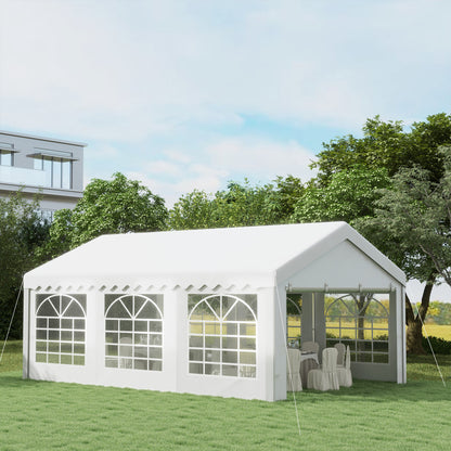 Outsunny 6m x 4m Heavy Duty Garden Gazebo for Parties, Wedding and Events, White