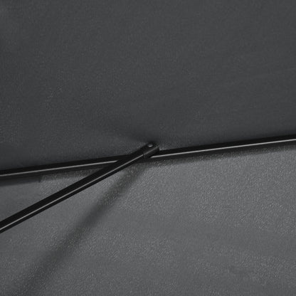 Outsunny 3x2m Garden Parasol Umbrella with Aluminium Pole, Tilt and Crank, Rectangular Outdoor Table Parasol Sun Shade for Patio, Black