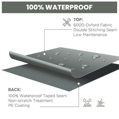 Outsunny 600D Oxford Outdoor Garden Furniture Sofa Set Cover, Waterproof Anti-UV Rattan Sun Lounger Protection Protector Cover, 275L x 205W x 90Hcm, Grey