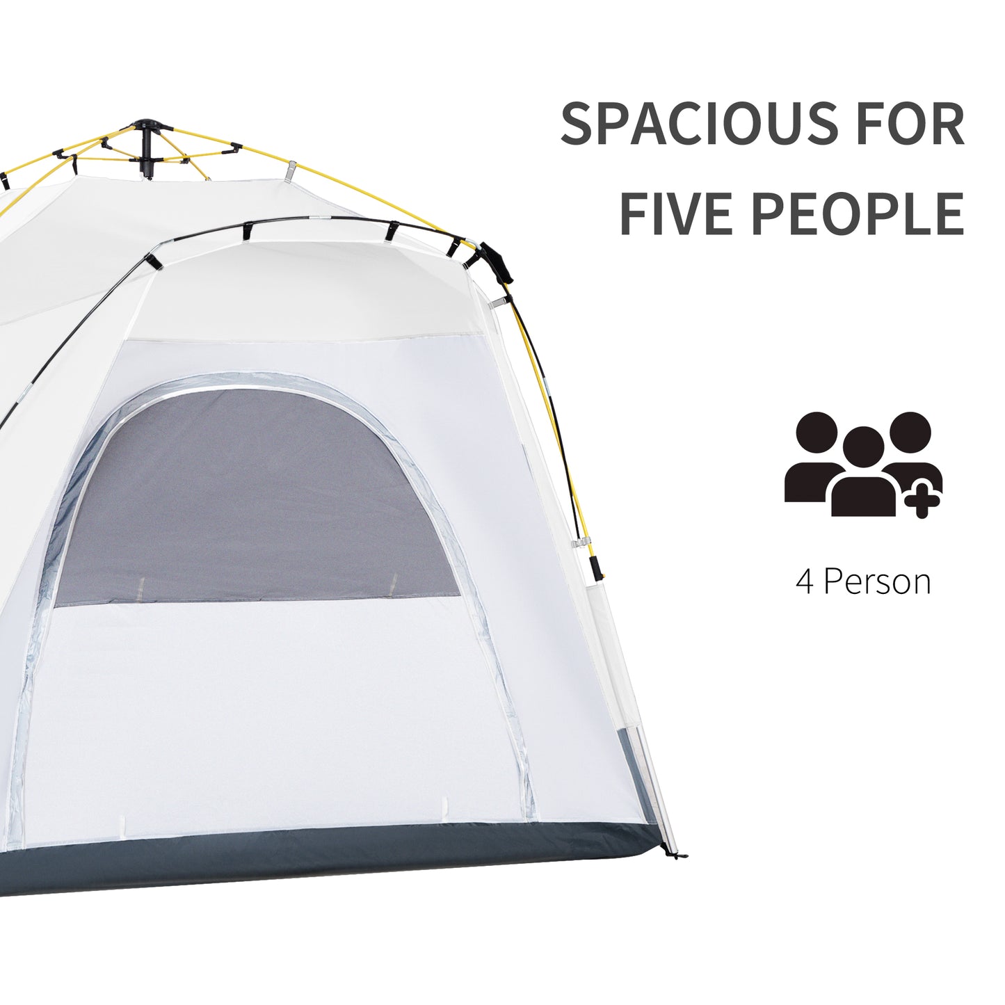 Outsunny 3 Person Automatic Camping Tent, Outdoor Pop Up Tent, Portable Backpacking Dome Shelter, Light Grey
