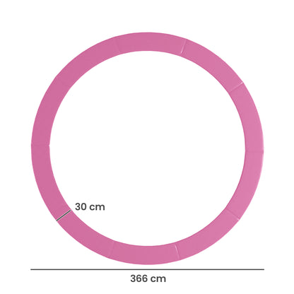 SPORTNOW 12FT Trampoline Spring Cover, Plastic Trampoline Pad Replacement with Elastic Cord, Waterproof, UV Resistant and Tear-Resistant, Pink