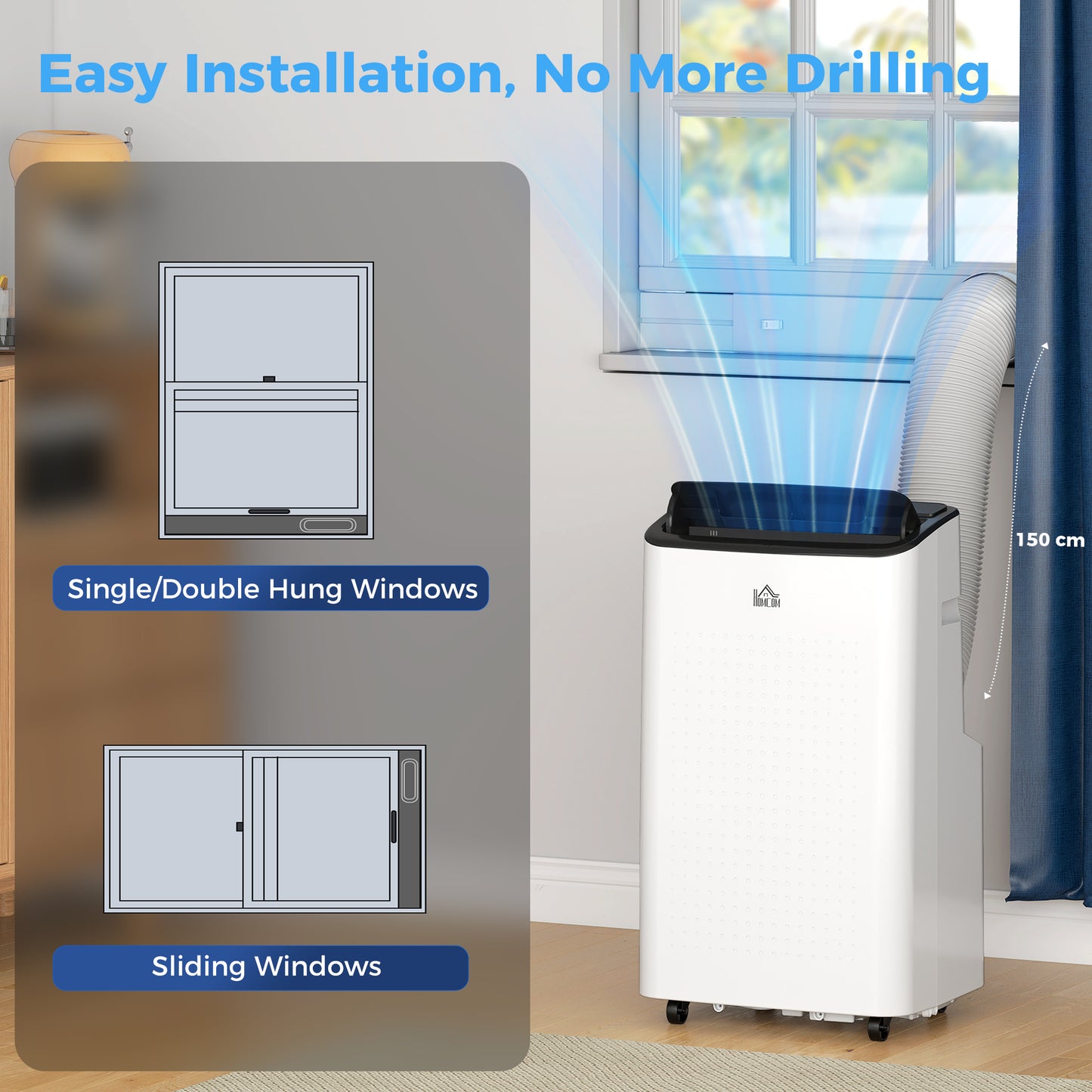 HOMCOM 12000 BTU App-Controlled Mobile Air Conditioner - White