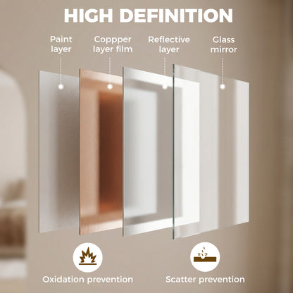 HOMCOM Wall-Mounted Bathroom Mirror, 70 x 50 cm Wall Mirror for Living Room, Bedroom, Hallway, White