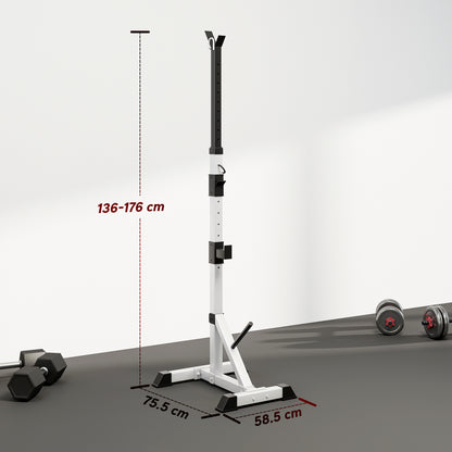 HOMCOM Weights Bar Barbell Rack Squat Stand Adjustable Portable Weight Lifting Max Load 200kg, Suitable For Home Gym Training Work Out