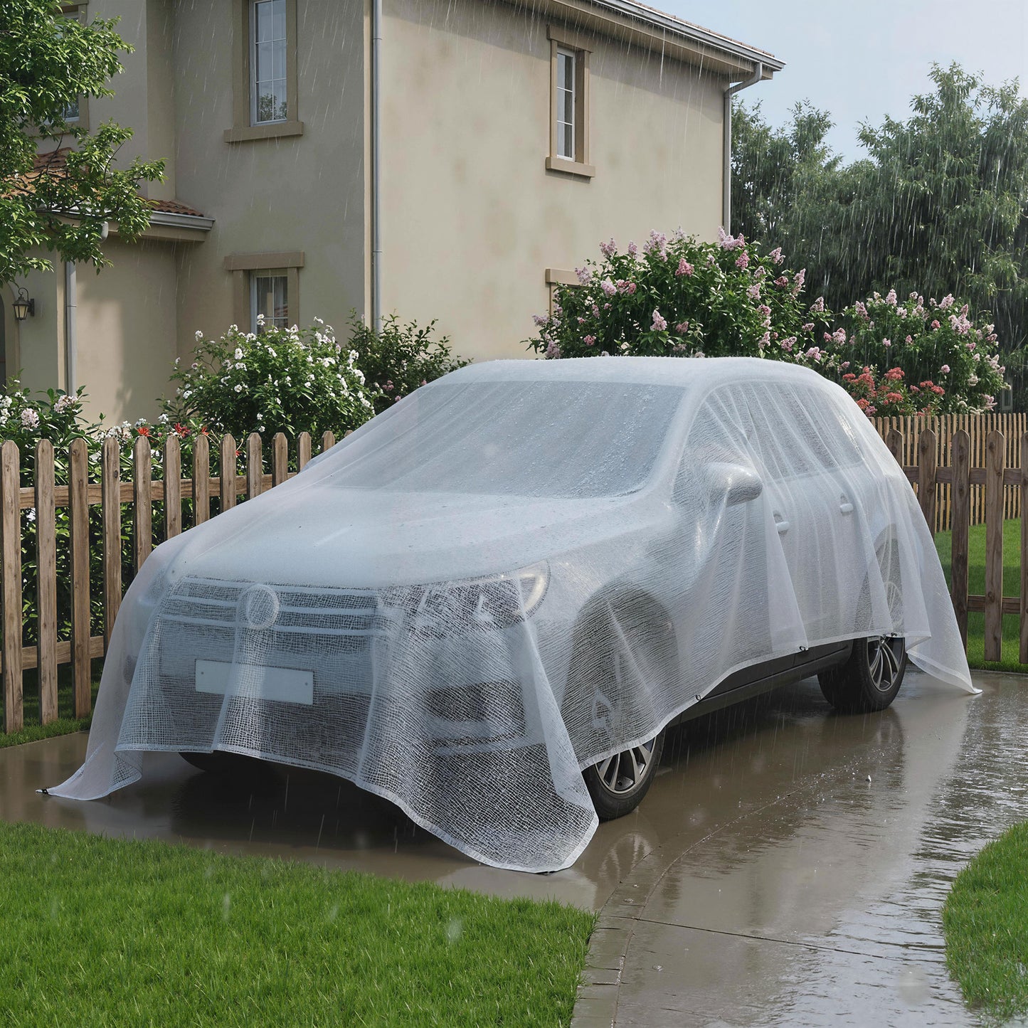 Outsunny 4 x 6m Waterproof Tarpaulin, Heavy Duty 140GSM Tear-Resistant PE Tarp with Reinforced Grommets, UV Protected Cover