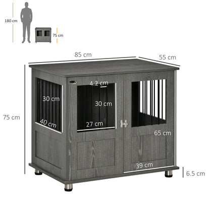 PawHut Dog Crate Table for Medium and Large Dogs with Magnetic Door for Indoor Use, 85 x 55 x 75 cm, Grey--ChewyGames-ChewyGames