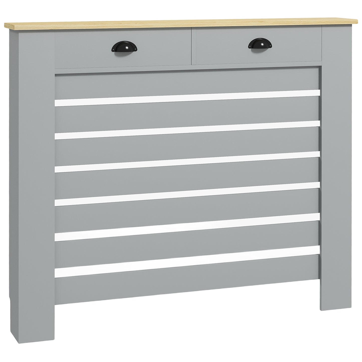HOMCOM 95.5H x 111Wcm Radiator Cover, with Drawer - Grey--ChewyGames-ChewyGames