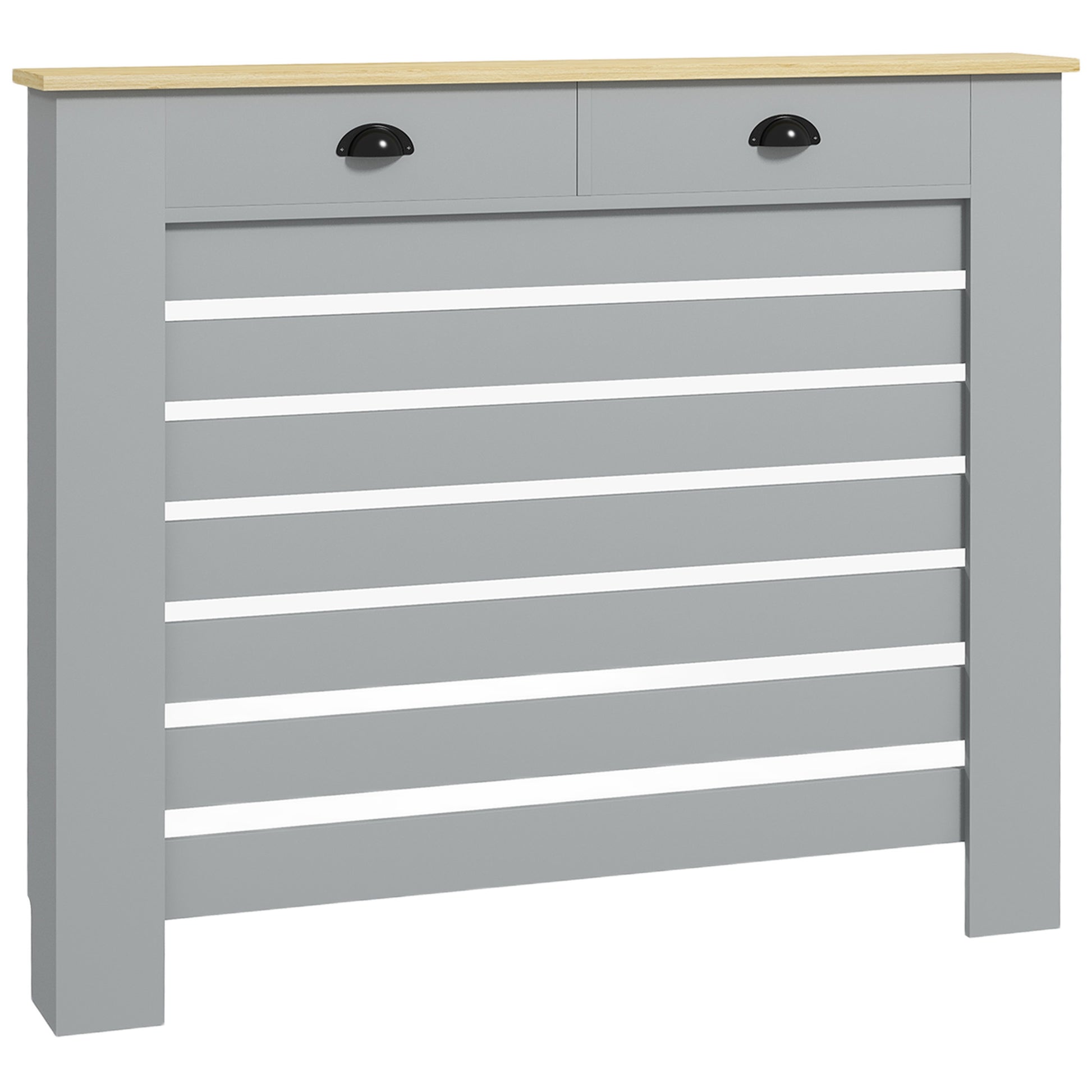 HOMCOM 95.5H x 111Wcm Radiator Cover, with Drawer - Grey--ChewyGames-ChewyGames