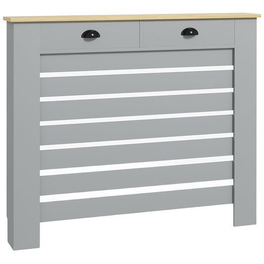 HOMCOM 95.5H x 111Wcm Radiator Cover, with Drawer - Grey--ChewyGames-ChewyGames